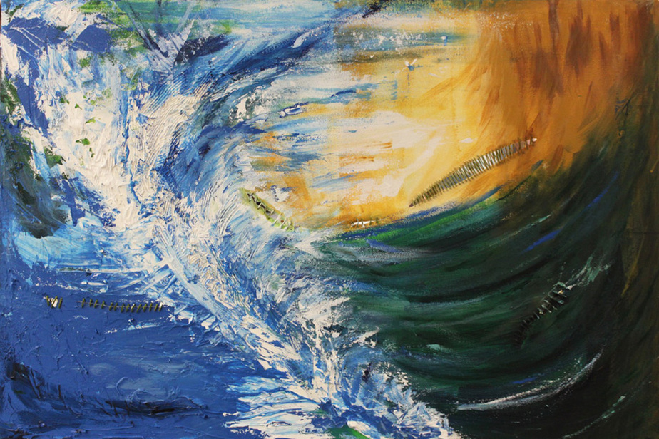 tsunami natural disaster painting